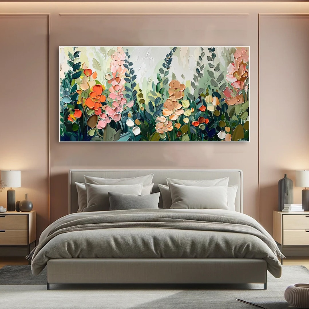 Dreamy Blooms Art Neutral Tones Flower Painting on Canvas Pastel Floral ...