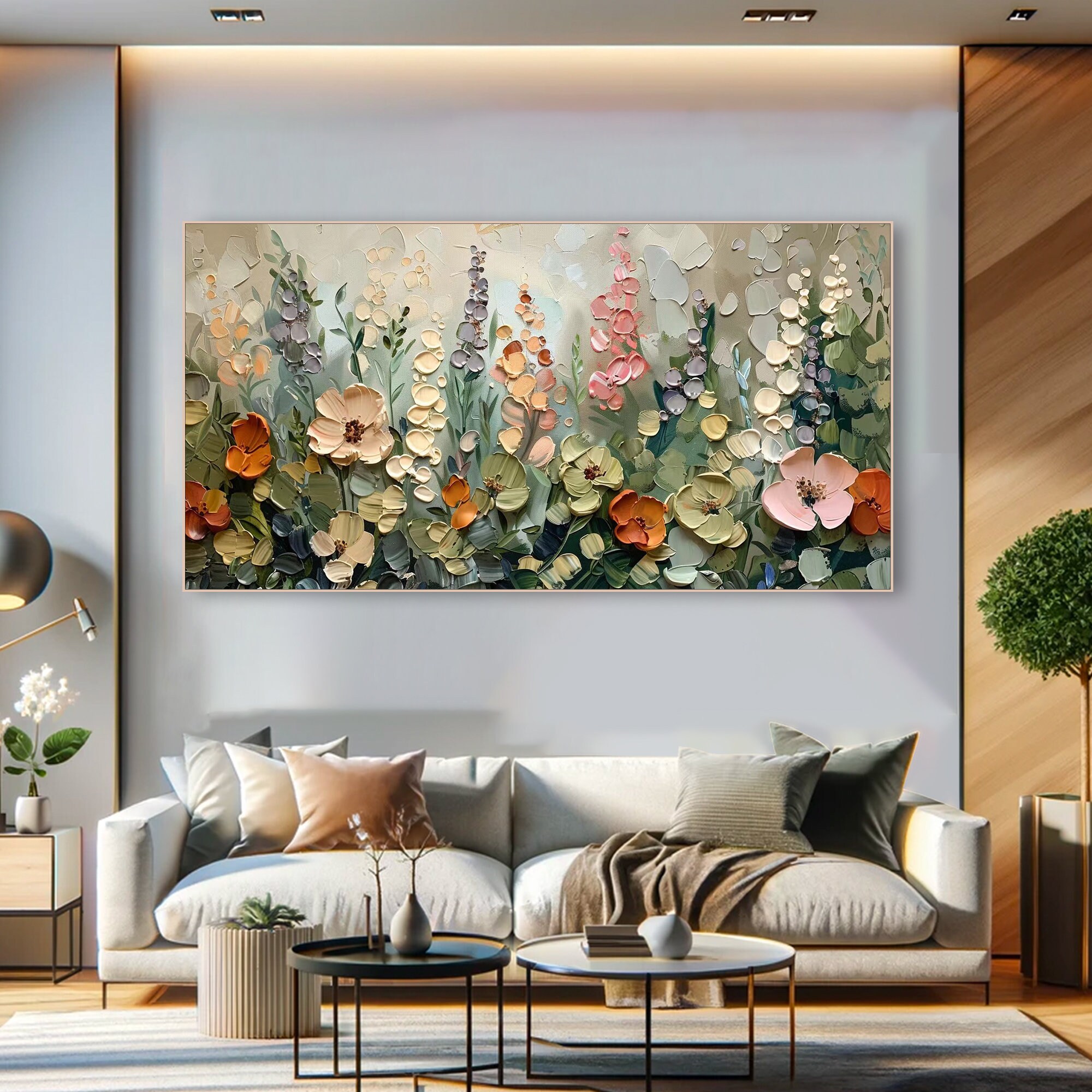 3D Textured Flowers Wall Art Abstract Painting on Canvas Hand-painted ...