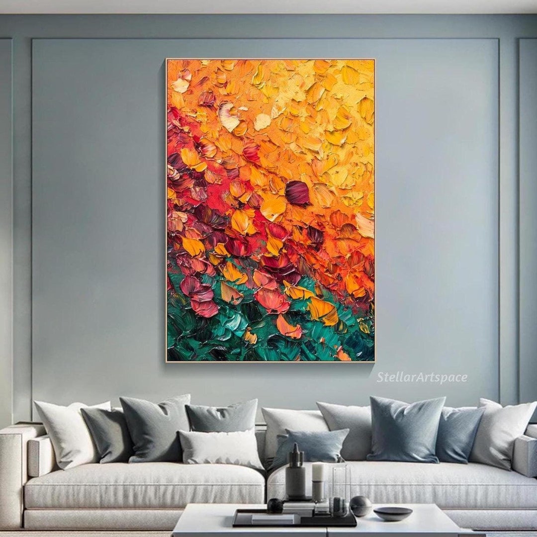Original Landscape Oil Painting on Canvas 3D Vibrant Autumn Colors ...