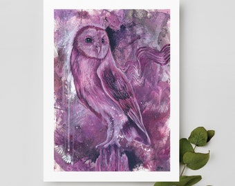 Owl Art Abstract Animal Art Print Colorful Wall Decor Owl Painting Woodland Nursery Decor Creative Gift For Her Forest Bedroom Decor Nature