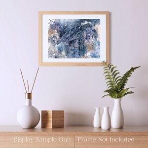 Fine Art Print Sea Turtle Wall Art Coastal Decor Bathroom Art Impressionist Beach Gift For Mom Ocean Art Abstract Beach House Modern Prints image 5