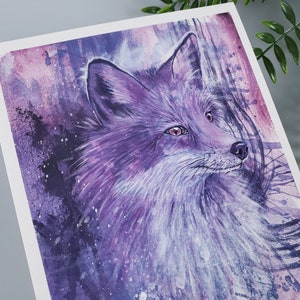 Fox Decor Woodland Forest Art Vibrant Wall Art Abstract Animal Art Print Nature Lover Gift Wildlife Artwork For Living Room Art Lilac Decor image 7