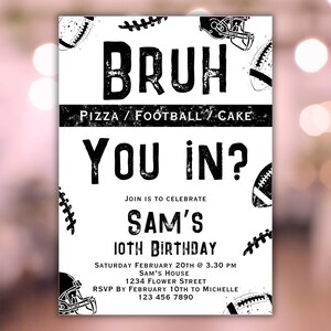 Canva football template
birthdayinvitation
boy basketball invit
sporting party
minimalistic sport
teenage birthday
editable template
sport party invite
bruh invitation boys
boy football Invite
nfl birthday invite
nfl invitation
Tween Sporting