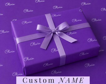 Personalized Gift Wrapping Paper Custom Name Giftwrap Repeating Name Christmas Pacing Baby Shower Gift Birthday gi fted Personalizedwrap