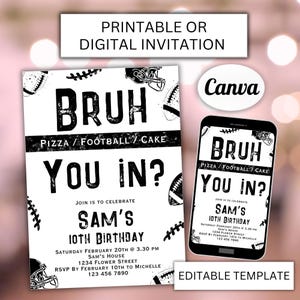 Canva football template
birthdayinvitation
boy basketball invit
sporting party
minimalistic sport
teenage birthday
editable template
sport party invite
bruh invitation boys
boy football Invite
nfl birthday invite
nfl invitation
Tween Sporting
