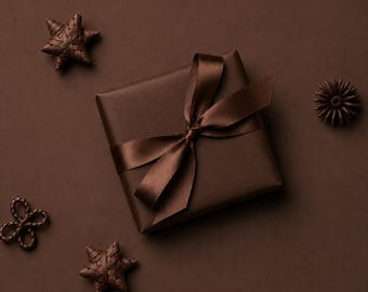 Chocolate Brown Gift Wrapping Paper Manly Wrapping Paper Rolls Premium Paper Solid Mocha Color Dark Luxury Gift Wrap Paper Christmas Packing