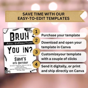 Canva football template
birthdayinvitation
boy basketball invit
sporting party
minimalistic sport
teenage birthday
editable template
sport party invite
bruh invitation boys
boy football Invite
nfl birthday invite
nfl invitation
Tween Sporting