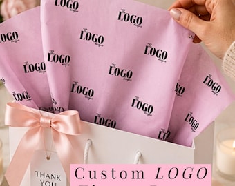Custom Logo Tissue Paper Sheets Bulk Branded Packaging Company Logo Tissue Paper Branded Wrapping Packing Corporate Gifting Small Business