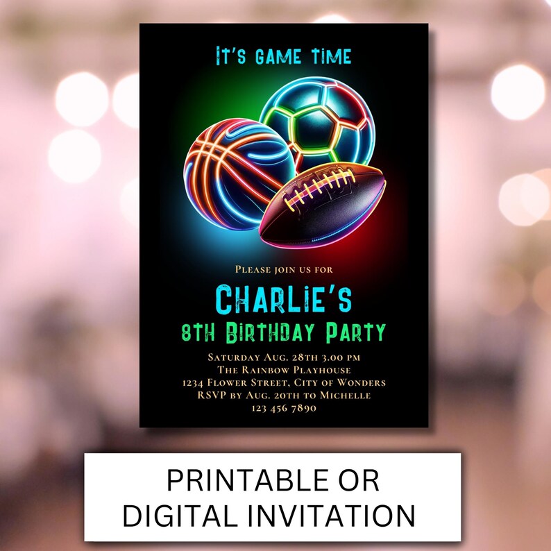 boys neon birthday
custom sports invite
edit your own
sport invitation
editableinvitation
sports theme invite
Birthday invitation
boy 8th birthday
sports boys birthday
sports-themed invite
sports birthday
first birthday boy
minimalistic summer sports