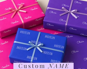 Personalizedwrap Custom Name Giftwrap Baby Shower Giftwrap Birthday Celebration Christmas Giftwrap Customised Wrapping Paper Roll Repeating