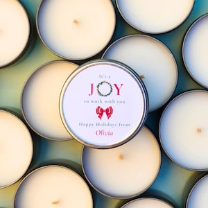 Bulk Christmas Gift Idea Coworker Candle Gift Customers Bulk Gift Personalized Christmas Favor Employee Gift Idea Candle Favor CorporateGift