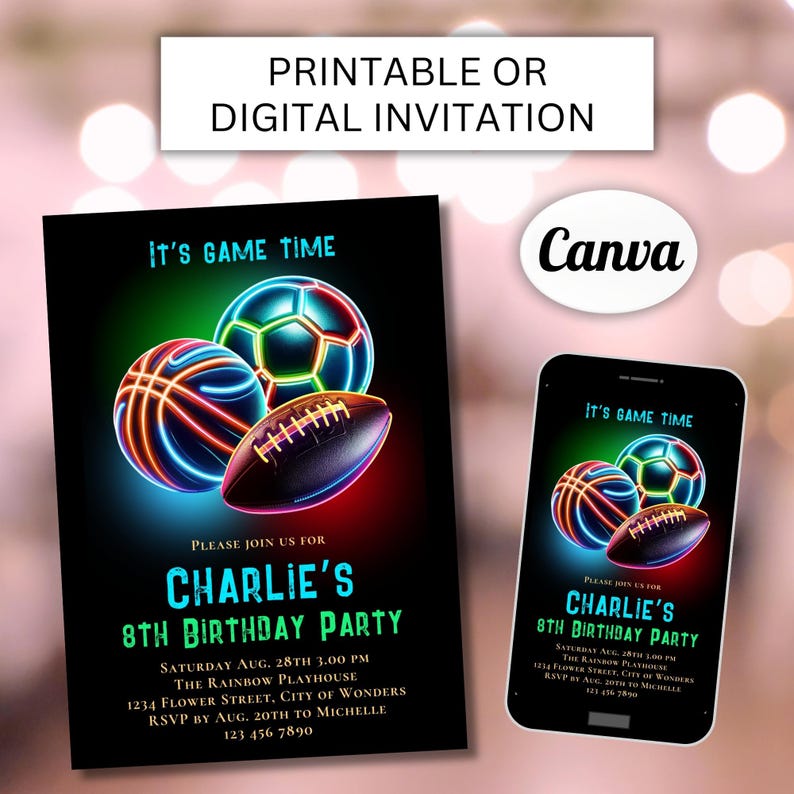 boys neon birthday
custom sports invite
edit your own
sport invitation
editableinvitation
sports theme invite
Birthday invitation
boy 8th birthday
sports boys birthday
sports-themed invite
sports birthday
first birthday boy
minimalistic summer sports