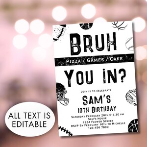 Baseball Canva football template
birthdayinvitation
boy basketball invit
sporting party
minimalistic sport
teenage birthday
editable template
sport party invite
bruh invitation boys
boy football Invite
nfl birthday invite
nfl invitation
Tween Sportin
