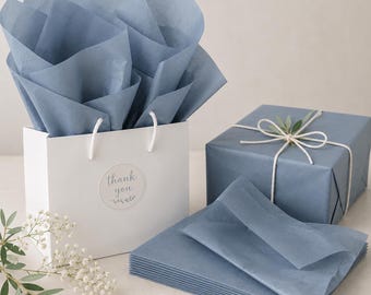 Dusty Blue Tissue Paper Gift Wrapping Sheet Wedding Decoration Gift Packaging Small Business Supply Packing Baby Shower Wrap Boutique Store