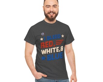 Patriotic Passion Tees: Red, White, and Blue Edition (Unisex Heavy Cotton Tee)