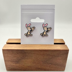 Throwback 90s Kid Ren and Stimpy Stud Enamel Earrings