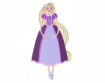 Rapunzel Princess Ballet Fairy Tale Embroidery Design Instant download 4x4 5x7 6x10 PES BX All Formats Herrington Design