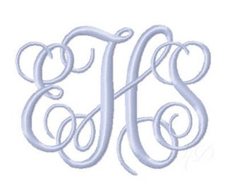 Libby Satin 1.5" inch and 2.5" inch Classic Monogram Font Embroidery Font Vine Monogram Font 4x4 hoop Instant download BX PES