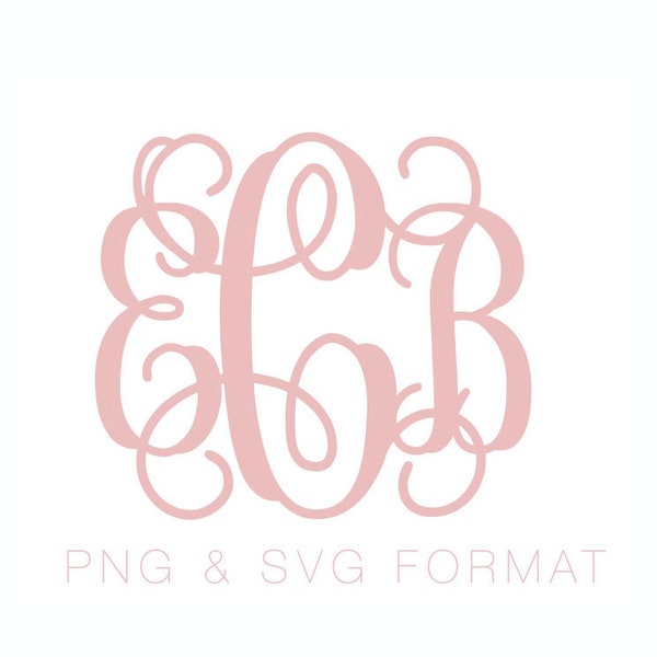 Grace Bold PDF SVG PNG Vector Monogram Font for Cutting Machine Herrington Design Instant Download