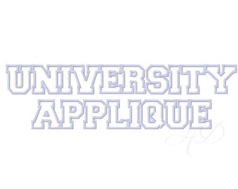 4" inch University Applique Font Machine Embroidery Pattern Instant Download 4x4