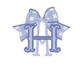 Gingham Madras Bow Embroidery Design Plaid Monogram Stitch Font Instant download BX 4x4 5x7 6x10 PES Herrington Design Holiday Checked