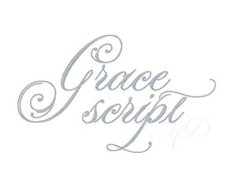 1" inch Vine Monogram Embroidery Font Satin Stitch Embroidery Grace 4x4 BX instant download