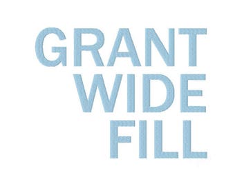 7 Sizes Grant Wide One Color Fill Embroidery Font Package Sale Small 4x4 Hoop Instant Download