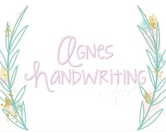 5" inch Modern Handwriting Script Machine Embroidery FIle Monogram Pattern Font Instant Download Agnes BX instant download