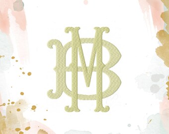 5" Barrett Monogram Fishtail Font Fish Tail Embroidery Fill Package Sale 4x4 5x7 Hoop Instant Download PES