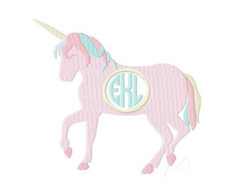 Unicorn Monogram Embroidery Design Frame Embroidery Font Machine Embroidery Appliqué Instant download BX PES 4x4 5x7 6x10