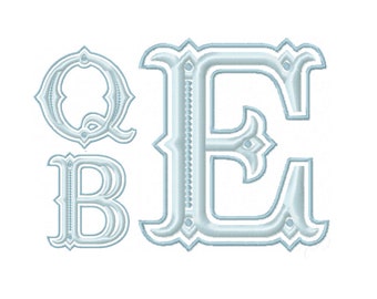 4X4 3.6" inch Queen Bess Monogram Embroidery Font BX instant download Herrington Design