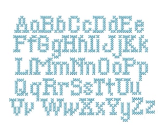 3" inch Cross Stitch Alphabet and Numbers Uppercase Lowercase Embroidery Font Machine Embroidery Instant Download BX PES