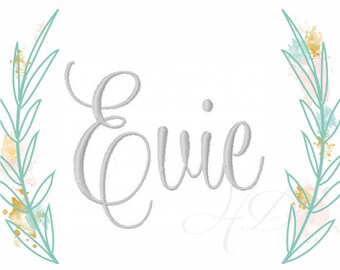 6" inch Embroidery Font Evie Script Satin Stitch Font BX instant download 6x10 Large Font Jumbo Hoop All Formats PES