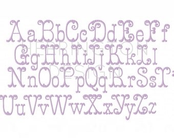 6" inch Fishtail Embroidery Font Fish Tail Satin Stitch 4x4 Hoop Instant Download 4x4 5x7 6x10 Morgan BX instant download