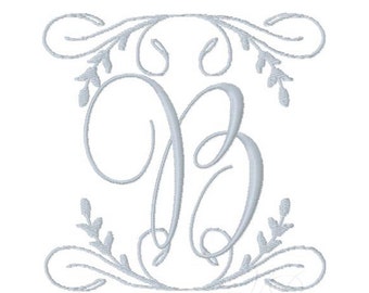 Modern Laurel Wreath Embroidery Design Instant Download Font 4x4 5x7 6x10 PES