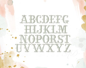 Fishtail Embroidery Font Fish Tail Monogram Font Finley 2" inch font BX instant download