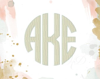 2" inch Embroidery Fill Flat Stitch Circle Monogram Font Classic Embroidery 4x4 Machine Embroidery BX Instant download BX instant download