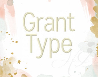 Embroidery Font 2" inch Satin Stitch Vintage Type Embroidery File Machine Embroidery Font Instant Download Grant BX 4x4 PES All formats