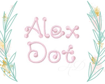 2" inch Dot Embroidery Font Satin Stitch Monogram Font Design Alex embroidery BX Instant Download BX Font