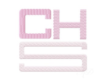 4x4 Square Embroidery Font Flat Stitch Type Font BX Instant Download 3H" inches PES BX Herrington Design