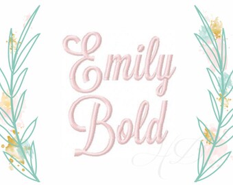 3" Inch Emily Bold Embroidery Font Satin Stitch Interlocking Monogram 4x4 5x7 6x10 BX instant download PES