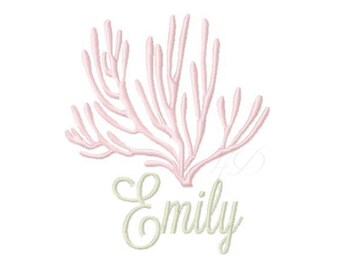 8 sizes Coral Embroidery Design Coral Reef Font Machine Embroidery Instant download 4x4 5x7 6x10 BX All Formats