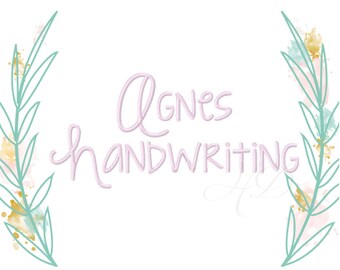 2" inch Modern Handwriting Script Machine Embroidery FIle Monogram Pattern Font BX Instant Download Agnes BX instant download