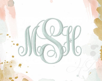1/2" and 1 inch Classic Interlocking Embroidery Font Monogram Small Instant download 4x4 5x7 6x10 BX instant download