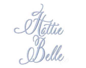 1" Inch Hattie Belle Upper & Lowercase Interlocking Monogram Embroidery Font Instant Download Initials