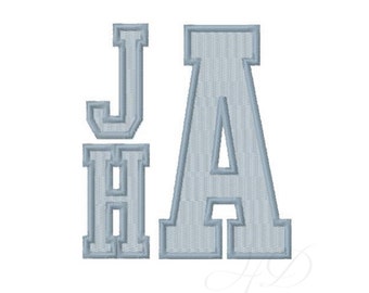 2.5" inch 26 letters Sports Embroidery Monogram Varsity Font Satin stitch Embroidery Font Instant Download