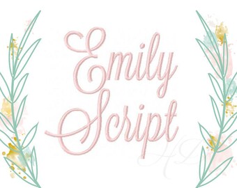 5 Inch Embroidery Font Satin Stitch Vine Monogram Emily Interlocking Monogram BX Instant download BX instant download