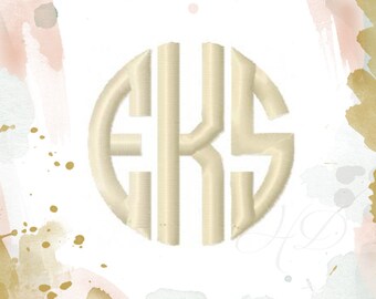 1.75" inch Circle Embroidery Font Satin Stitch Font Classic Font Pocket Applique Instant Download BX instant download