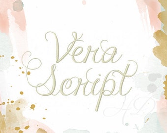 5" Inch Formal Script Embroidery Font Machine Embroidery File Instant Download Vera KG Celebration BX instant download