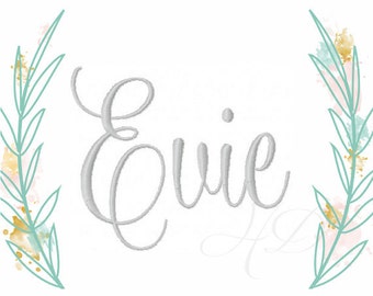 3" inch Embroidery Font Satin Stitch Monogram Evie Formal Font BX 4x4 5x7 6x10 BX instant download PES All Formats